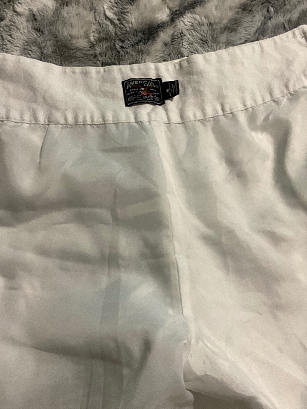 American Living White 100% Linen High Waist Straight Leg Pants Size 10 - Picture 4 of 8